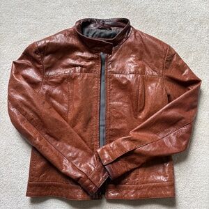 American Base New York Leather Jacket Brown Women’s